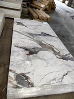 Panneaux muraux 3D en PVC brillant effet marbre, imperméables, écologiques, ignifuges, pour l'intérieur des hôtels, installation facile