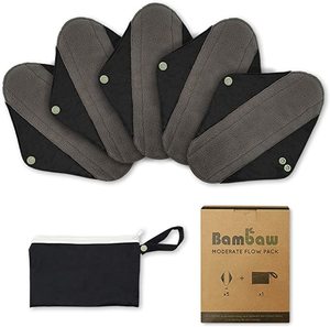 Serviettes Hygiéniques Lavables et Réutilisables en <span class=keywords><strong>Charbon</strong></span> <span class=keywords><strong>de</strong></span> <span class=keywords><strong>Bambou</strong></span> Ultra Absorbantes / Protections Menstruelles Lavables en Tissu <span class=keywords><strong>de</strong></span> <span class=keywords><strong>Bambou</strong></span> - Product Image 1