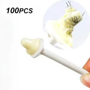 100 unidades de varillas de cera para la nariz, aplicadores de cera multiusos para la eliminación indolora del vello de la nariz, accesorios de cera, herramienta de limpieza - Product Image 4