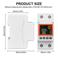 Interruptor Inteligente Tuya para el Hogar, Mini Interruptor de Circuito de 2 Polos y 63 A, Interruptor Inteligente Wifi con Protección Contra Fugas a Tierra, Tipo RCBO con Medidor de Energía y Temporizador