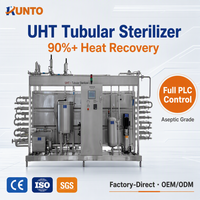 Pasteurisateur aseptique tubulaire UHT en acier inoxydable 316L, contrôlé par PLC, certifié CE ISO SGS, pour lait, boissons et aliments