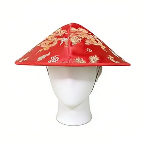 Sombrero Cónico Bordado con Dragón Chino, Estilo Tradicional Asiático para Fiestas y Eventos Culturales - Product Image 2