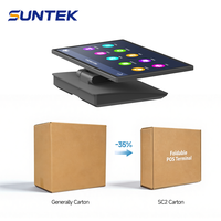 4GB 128GB SSD Suntek Retail Desktop Hardware POS System Windows Cash Register Capacitive Touch Screen Non-Contact IC Card 1 Year