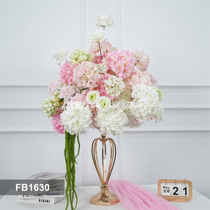 DKB Bola de Flores Artificiales de Seda Realista para Centro de Mesa de Boda o Fiesta, Decoración con Bolas de Flores Blancas y Rosas, Venta al por Mayor de Fábrica - Product Image 3
