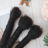 Personalizzare Private Label 3cm Afro capelli umani stoppini capelli umani Locs Dreadlocks e stoppino extension capelli umani