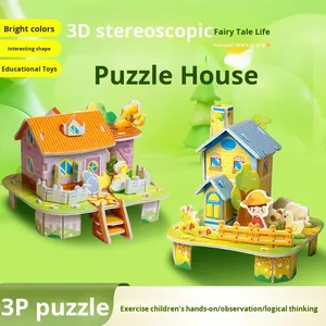 Modèle <span class=keywords><strong>de</strong></span> maison en papier à construire soi-même, puzzle en trois dimensions pour enfants, jouets créatifs pour étudiants, vente en gros - Product Image 3