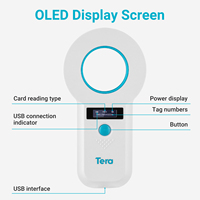 Escáner de Microchip Portátil para Mascotas Tera: Lector de Etiquetas para Animales 3 en 1 Inalámbrico BT 2.4G con Cable USB y Pantalla OLED W90B