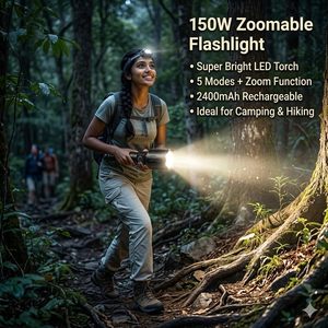 ไฟฉาย LED แบบรวมแสงสปอตไลท์และฟลัดไลท์  วัสดุอลูมิเนียมอัลลอยด์ ความสว่าง 1350 ลูเมนส์ ระยะส่องไกล 180 เมตร มาตรฐาน IP44 ชาร์จไฟได้ - Product Image 3