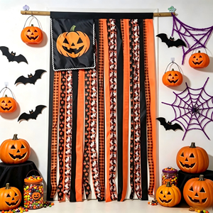 Guirlande lumineuse chaude à piles pour Halloween, en forme de gants doubles, motif flocon de neige, en velours pelucheux, avec <span class=keywords><strong>ruban</strong></span>, pour porche et mur - Product Image 4