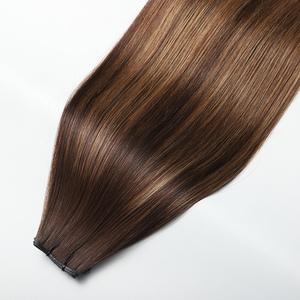 <span class=keywords><strong>Extension</strong></span> di <span class=keywords><strong>capelli</strong></span> umani di lusso brasiliano di lusso di fabbrica doppia disegnata invisibile legata a mano ondulata Balayage Design <span class=keywords><strong>capelli</strong></span> <span class=keywords><strong>veri</strong></span> di colore chiaro - Product Image 5