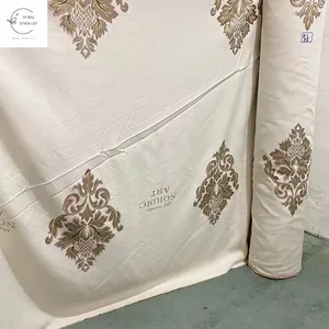 Good sales high quality jacquard print printing curtain fabric stock lots for home textiles