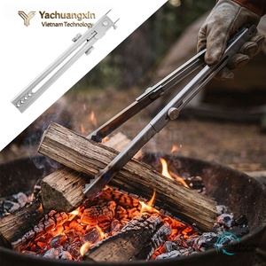 Clip télescopique multifonctionnel réglable en acier inoxydable pour extérieur, clip en carbone, clip pour poêle à bois, clip pour feu, clip en carbone pour camping - Product Image 6