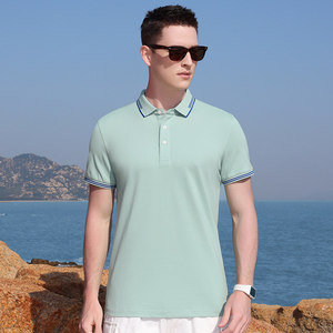 High Quality <strong>Work</strong> Uniform Business Polo Plain Blank Embroidered 190g Cotton Mens Solid Custom logo Men's Polo Shirts - Product Image 3