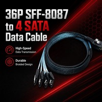 Cable de Datos Mini SAS SFF-8087 de 36 Pines a 4 SATA de 7 Pines, 6 Gbps, Núcleo de Cobre Estañado, Doble Blindaje de Lámina de Aluminio