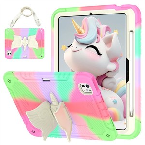 Custodia per Tablet in Silicone PC con Design <span class=keywords><strong>Unicorno</strong></span> Colorato e Supporto per iPad Pro 11 2024 con Cinghia, Compatibile anche con iPad Air 6 - Product Image 1