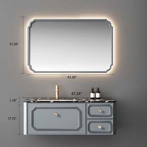 Practical Customized Design <b>Bathroom</b> Cabinet Simple Hotel Vanity Floating Wall Hung <b>Bathroom</b> Furniture Cabinet Wooden Vanity - Product Image 3