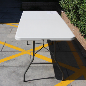 Heavy Duty Ultra Blow Molded Modern Plastic <strong>Folding</strong> Square <strong>Table</strong> Lightweight Metal <strong>Legs</strong> No Assembly Required Banquet <strong>Table</strong> - Product Image 2