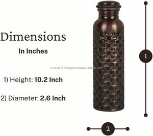 Factory Prices Water <b>Bottle</b> Enamel Printed Pure Handmade New Style <b>Copper</b> <b>Bottle</b> Hammered Travelling Gym Drinkware <b>Copper</b> <b>Bottle</b> - Product Image 2
