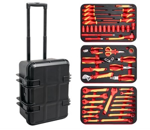 Descuento promocional herramienta de taller profesional 1000V VDE 50PC VDE herramienta aislada maleta con ruedas - Product Image 2