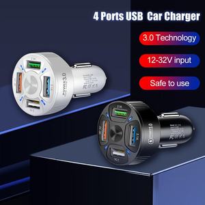 <span class=keywords><strong>Chargeur</strong></span> de voiture rapide 35W 18W 4 ports QC3.0 - Adaptateur de voyage portable multi-prises avec indicateur LED 4 en 1 - Product Image 2