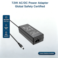 Adaptateur secteur universel MYIXI 72W avec prise EU, connexion par câble, matériau PC, sorties 24V/32V pour caméras de vidéosurveillance
