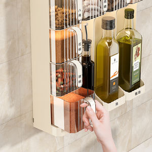 Système <span class=keywords><strong>de</strong></span> rangement mural suspendu pour épices, en plastique ABS+PET transparent scellé, <span class=keywords><strong>jaune</strong></span> crème, personnalisable - Product Image 4