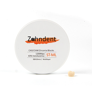 Zahndent più popolare blocco di <span class=keywords><strong>zirconia</strong></span> dentale 43% traslucenza <span class=keywords><strong>zirconia</strong></span> dentale blocco di ceramica prezzo - Product Image 1