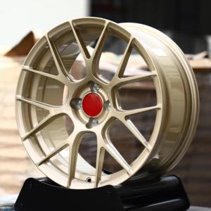 Rines Cóncavos Forjados JDM <span class=keywords><strong>de</strong></span> 17, 18 y 19 Pulgadas, 4x100, 4x108, Color Dorado Brillante, para <span class=keywords><strong>Autos</strong></span> <span class=keywords><strong>de</strong></span> Pasajeros Honda Accord, Fiat 500, FL5, Civic Type R - Product Image 2