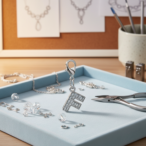 Letra F de Cristal con Diamantes de Imitación para la Creación de Joyas y Personalización - Product Image 3