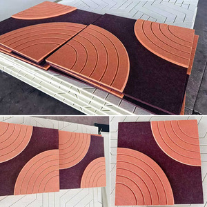 Panel Acústico PET Curvo Grabado de Doble Capa Personalizado de Fábrica, Mural Insonorizado Tallado, Arte de Pared de Poliéster, <span class=keywords><strong>Precio</strong></span> por m² - Product Image 3