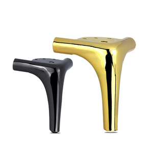 Furniture <b>Leg</b> Metal <b>Sofa</b> Table Support 15cm Heavy Duty Contemporary Design Gunmetal And Gold Finish - Product Image 1