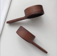 Cuillère doseuse en bois massif de noyer noir, manche court ou long, style européen, pour café en grains et poudre