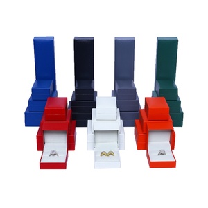 Luxury Navy Blue Paper Jewelry Box Debossed logo Flip up <b>Ring</b> Earring Bracelet Necklace Jewelry Packaging Box - Product Image 2