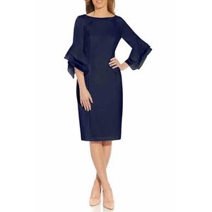Vestidos Ajustados Azules hasta la Rodilla para Mujer, Vestido Formal con Mangas Largas y Vendaje, Nueva Moda - Product Image 1