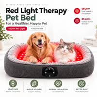 Lit de thérapie par lumière rouge orthopédique pour petits chiens et chats, 660 nm 850 nm, coussin de thérapie infrarouge, soulagement de la douleur, récupération des articulations et des muscles, portable