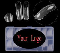 OEM 150 TIPS/BOÎTE – Capsules d'ongles naturelles pour extension rapide, sans papier, couverture complète, motif rond, longue durée