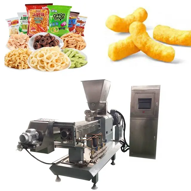 Geëxtrudeerd Puffend Snacks Productielijn Maïs Meel Snack Extruder Apparatuur