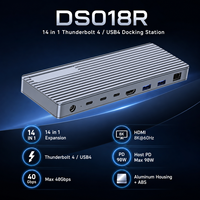 Dock Thunderbolt 4 14-in-1 40Gbps 90W PD 8K+60Hz untuk Ethernet 2.5G USB 10Gbps Tersedia