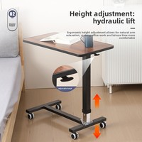 Lit d'hôpital et table à manger réglables en bois avec base mobile – Table de repas médicale pour personnes âgées et patients (Chine)