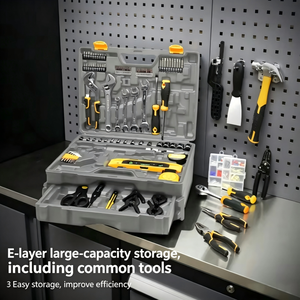 112 Pc Household <b>Tool</b> Box Plastic Portable Multi-Function <b>Storage</b> Set With Tray For General Repair - Product Image 5