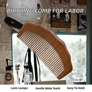 Peine de Barbero Clásico de Madera Natural, Ecológico, Hecho a Mano, de Dientes Anchos, para Uso Doméstico, Portátil, Cómodo, Duradero, de Gran Tamaño - Product Image 2