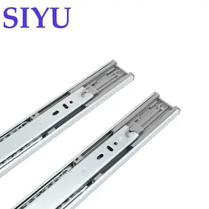Furniture Hardware 45mm Soft close and Push Open sliding rail system, Full extension Telescopic sliders