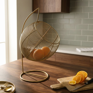 Panier de rangement de fruits en fer à dessus ouvert de haute qualité organisation de cuisine à domicile seau de rangement en fil métallique - Product Image 5