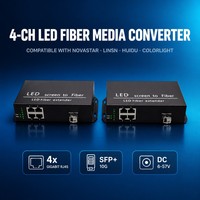 Convertidor de Fibra Óptica SFP Multimodo de 4 Puertos Gigabit con Pantalla LED, 10/100/1000Mbps, para Tarjeta de Envío Linsn