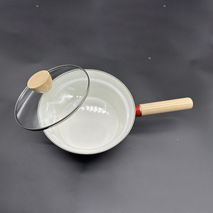 Utensilios de cocina para el hogar Olla <span class=keywords><strong>Ollas</strong></span> de alcaravea Tazón esmaltado <span class=keywords><strong>Ollas</strong></span> de leche con mango de madera - Product Image 3