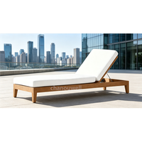 Silla Tumbona de Madera de Teca para Exteriores de Estilo Moderno, Hermoso Diseño, Muebles para Jardín, Conciertos Musicales y Descanso
