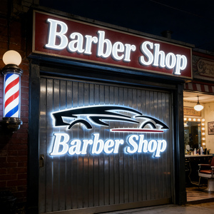 ป้ายร้านตัดผม LED 3 มิติขนาดใหญ่ ป้ายชื่อร้าน ป้ายโลโก้ธุรกิจ ป้ายไฟ LED ตัวอักษร 3 มิติแบบ Fronlit ป้ายไฟ LED แบบกำหนดเองสำหรับภายนอกอาคาร - Product Image 5