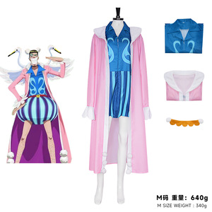 Coolmanyuan One Piece Bon Clay Cosplay Costume <b>Men</b> Adult Anime Halloween Outfit M Size Pink Blue Spandex - Product Image 1