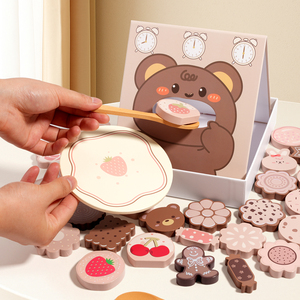 Juguete Educativo de Madera para Niños, Simulación de Hogar con Conejo y Oso, Juego de Alimentación con Galletas Deliciosas, para Niños y Niñas - Product Image 2