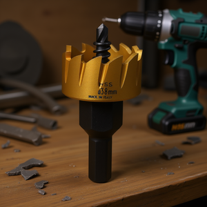 ใบเลื่อยเจาะรู HSS ขนาด 38 มม. เคลือบไทเทเนียมสำหรับเจาะไม้และโลหะ - Product Image 3